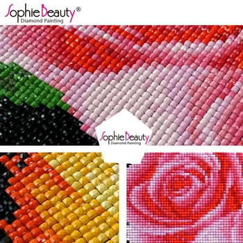 Sofija Skaistumkopšanas cross stitch Jaunu 5d diy pilna dimanta krāsošana rhinestone handcraft mozaīkas komplektu ziedu izšuvumi mājas mākslas C208