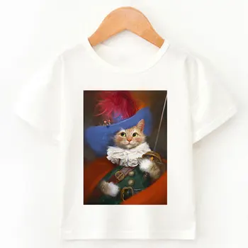 Jaunas Ielidošanas Gadījuma Vasaras Bērnu T Krekls, T-krekls Zēniem Karikatūra Boksa Kaķis Sīva Drukāt Meiteņu Topi ar Īsām Piedurknēm Bērnu Apģērbu Modes