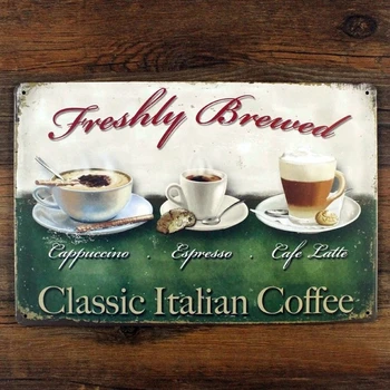 Klasiskā Itāļu Kafijas Bārs Vintage, Retro Plakāta Krāsošana Dekoratīvie Attēlu Dzelzs Metāla Zīme