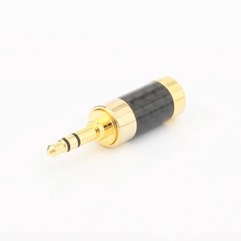 2gab Audiocrast HP004 Zelta Pārklājumu Taisni 3.5 mm Stereo Mini Plug Connector Oglekļa Šķiedras Austiņas