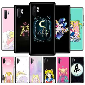 Gudrs Sailor Moon Telefonu Gadījumā Samsung Note 8 9 10 Plus 10Lite 20 Ultra M10 M20 M30s M40 F41 Mīksto Vāciņu Atpakaļ Coque Capa Shell