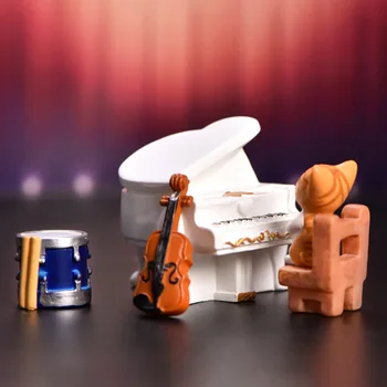 1pc Mini Mūzikas Instrumentu Mikro Ainava Klavierēm, Vijoli, Saksofonu Displejs Pelējuma Leļļu Nams Dekoru, Dāvanu DIY Mājas Apdare