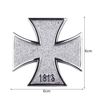 1 gab., Melnā un Sudraba 1813 Vācija Krusta Emblēma Auto-stils 3D Metāla Malta Saskaņā Krusta Emblēmas Uzlīme Auto Virsbūves Apdares Decal