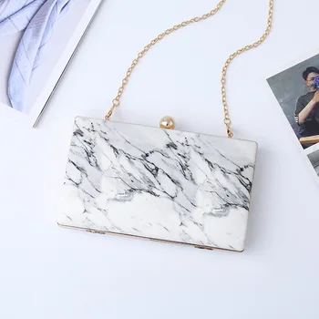 Jaunu marmora-modelis kvadrātveida lodziņā soma vakara soma banketa somas