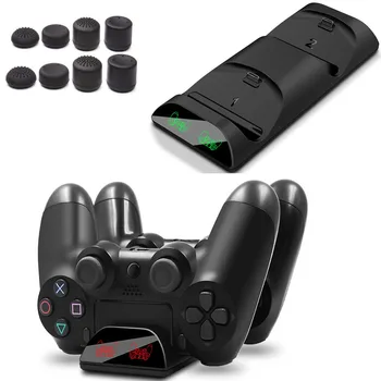 PS4 Kontrolieris Dual Lādētāju Stāvēt Bezvadu Lādēšanas Stacija Sony Playstation 4/PS4/ Pro /PS4 Slim Kontrolieris Ar LED USB