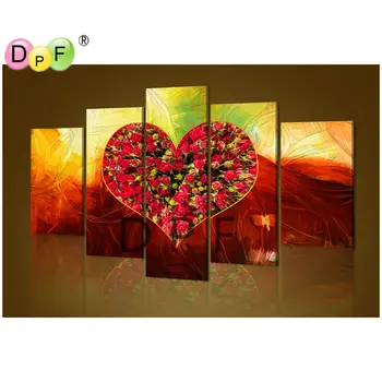 DPF Dimanta Izšuvumi Mīlestības Rožu Dimantu Glezna Krustdūrienā Priekšstatu Par Rhinestones Pilnu Kvadrātveida Dimanta ziedu Mozaīkas