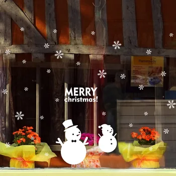 Ziemassvētku Sniegavīrs Elektrostatisko Sienas Uzlīmes Sniegpārslu Veikalu Stikls Logu Ziemassvētki uzlīmes Dekoratīvi Dizaina Uzlīmēm, Mājas Dekoru
