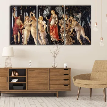 3 Paneli, Pasaules Slavenu Gleznu Reprodukcijas uz Audekla Sienas Māksla - Romantisku Ainavu ar Wassily Kandinskis Piliens kuģniecība