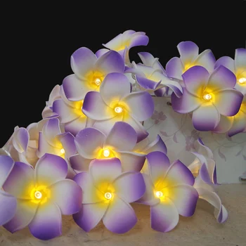 Akumulatoru darbināmas Jaunums plumeria Ziedu Pasaku String Gaismas,Modes ziedu vainags ar led gaismas,vāze DIY ziedu vienošanās