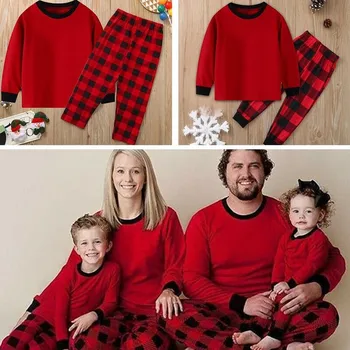 Ziemassvētku Komplekts Modes Pidžamu Ģimenes Atbilstošas Drēbes Bērniem, Ģimenes Sniegpārslas Mātes-bērna Drukāt Mamma Pidžamu Tētis M3R0