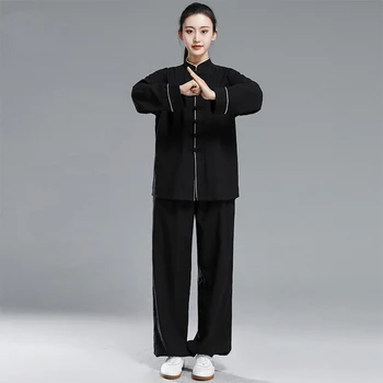 JAUNAJĀ Kung Fu Taichi Vienotu Ķīnas Kleitu Komplekts Sievietēm Ķīniešu Drēbes Vīriešiem Tradicionālā Ķīniešu Apģērbi Sievietēm Vienotu