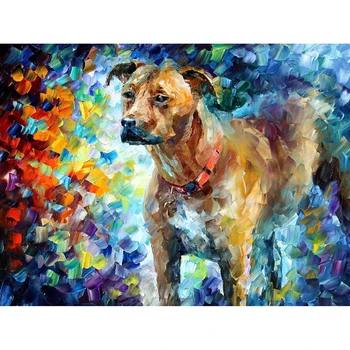 Pilnu kvadrātveida/Apaļā Dimanta urbšanas izšuvumu Krāsas suns 5D DIY dimanta Glezna Krustdūrienā Rhinestone Mozaīkas dekori HYY