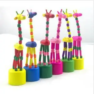 Bērnu Bērniem, Koka Rotaļlietas, Attīstības Dejas Stāvus Šūpojot Žirafe Dāvanu Rotaļlietas, Multi Krāsu