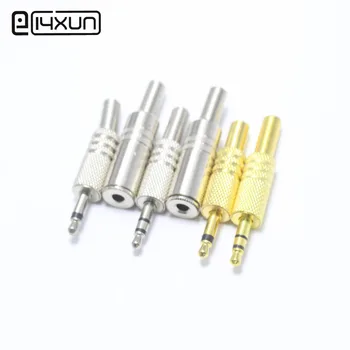 2gab 3.5 mm Plug 2pole / 3Pole Audio Savienotājs (3,5 Mono / Stereo Plug jack niķelēta / Gold plated