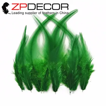 ZPDECOR 200pieces/daudz Skaistu Puses, Izvēlieties Krāsoti Cieti Zaļā Vistas Seglu Spalvu Earings REMONTDARBOS un Karnevāla Apdare
