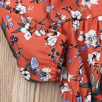 Zīmola 2019 Modes Ziedu Drukāt Jaundzimušais Meitenes Lido garām Piedurknēm Bodysuit Kristību Drēbes Sunsuit Puse Tērpiem 0-18M