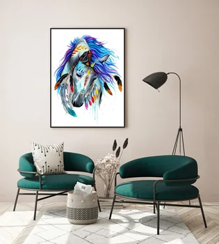 Modernā Stila Gleznas HD Iespiesti Glezna, Ierāmēta Plakātu Garu Unicorn Dzīvnieku Attēlus, Sienu Mākslas Moduļu Mājas Dekors Dzīvojamā Istaba