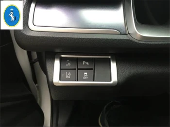 Yimaautotrims Auto Piederumu Priekšējiem Lukturiem Lampas Slēdža Pogu Rāmja Vāks Melns, der Honda Civic 2016 - 2020 ABS