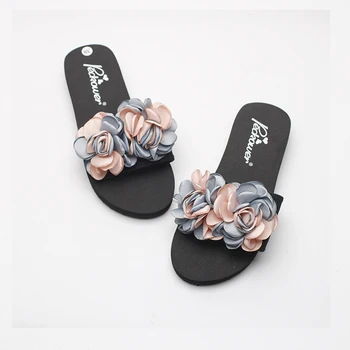 3cm/6cm Roku darbs Chanclas Rozā Ziedu Čības Sieviešu Modes Platformas augstpapēžu Vasaras Pludmales Flip Flops Sandales Zapatos Mujer
