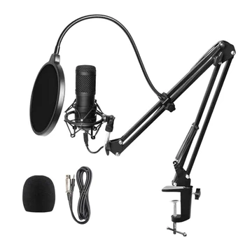 Studijas Ieraksta Kondensatoru Mikrofonu Komplekts ar Triecienu Mount Tīkla Apraides Online Dzied