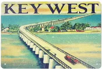 Jesiceny Jaunu Skārda Sign Key West Florida Alumīnija Metāla zīmju 8x12 CM