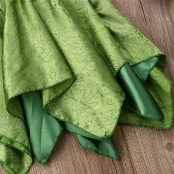 2019 Baby Girl Dress Bērniem Spīdīgu Posmā Vasaras Īsām Piedurknēm Ar Apaļu Kakla Zaļā Princese Kāzu Svinības, Balles Raibs Dzimšanas Diena