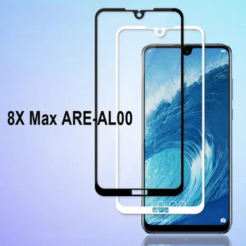 Par Huawei Honor 8X Max Augstas Kvalitātes sprādziendrošas Rūdīts Stikls Pilnībā Segtu Ekrāna Aizsargs Filma Baltā Krāsa, Stiklu Plēves