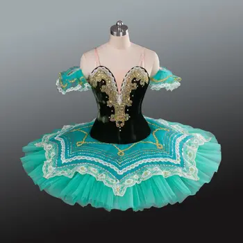 Jaunums ! BLY1079B Pieaugušo zaļā baleta pankūku klasiskās dejas profesionālā baleta tutu