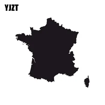 YJZT 14.1CMX13.4CM Modes Francija Kartes, Uzlīmes, Vinila Melna/Sudraba Auto Uzlīme Decal C18-0007