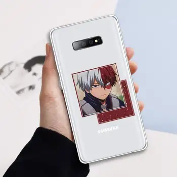 Anime Mākslas Mans Varonis Augstskolu Japāņu Telefonu Gadījumā Pārredzamu Samsung Galaxy S 5 7 8 9. gadam 20 malas plus 10 e-lite 2019