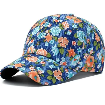 H006 Gadījuma Sievietes Retro Beisbola cepure Ar Broken Flowers Printing Ēnojumu Novēršanas Gudrs Cepuri