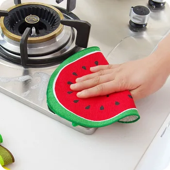 1pc Haning Karikatūra Augļu Modelis Dvieli Noslaucīt Virtuves Absorbējošu Lupatu Lakatiņu Tīrīšanas Audums Microfibre