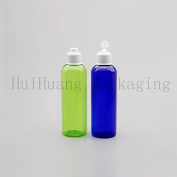 200ml Tukšs zilā pērle zaļā skaidrs kosmētikas losjona pudele ar flip-top vāciņu uzpildāmas Šampūns grims plastmasas traukā pudeles