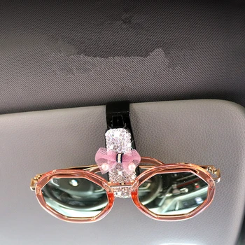 Multi-Function Auto Saulessarga Saulesbrilles Turētājs Diamond-Encrusted Brilles Klipu Papīra Kartes Klips, Automašīnu Dekorēšana Aksesuāri
