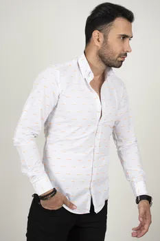 DeepSEA White Gadījuma Normālu Pelējuma Vīriešu Krekls No 100 Kokvilnas Dot Modelis Ar Garām Piedurknēm Ikdienas Biznesa Četri Gadalaiki Ikdienas Apģērbu 2003159