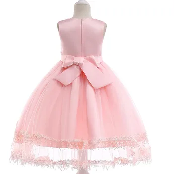 Ir 2021. Jauns Bērnu Apģērbu Meitenēm Trīsdimensiju Puķu Princese Kleitas, Kāzu Kleitas, Bērnu Drēbes Bowknot Meiteņu Kleitas