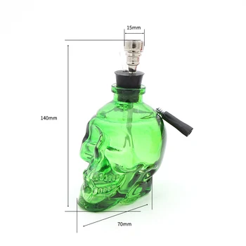Jauno radošo glāzi ūdens pudele, 140mm augstu personības jautri galvaskausa vadītājs tabakas dūmiem, multi-krāsu izvēle, bezmaksas piegāde