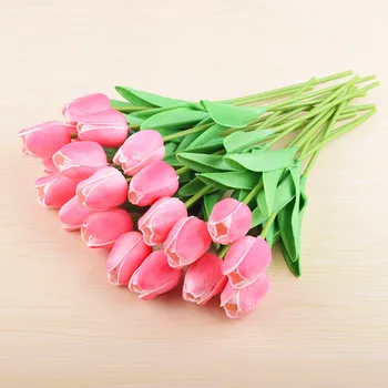 PU mini Tulip Mākslīgie Ziedi viesistaba, Mājas Apdare, Augstas Kvalitātes Roku darbs Kāzu Dārza Tulpju Ziedu Dekori
