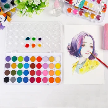 Akvareļu Krāsas ekranizējums ar Otiņu Spilgtu Krāsu Cieto Akvarelis Pigmentu Komplekts Antistresa Izglītojošas Rotaļlietas Bērniem
