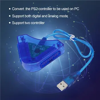 Joypad Spēle USB Dual Spēlētājs Converter Adaptera Kabelis PS2 Pievilcīgs Divlīmeņu Playstation 2 GAB USB Spēļu Kontrolieris Ar CD Driver
