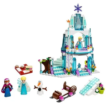 Disney Cartoon Princese Rotaļlietas Saldēti Anna Elsa Sniega Karaliene Elza IR Dzirkstošais Ledus Pils, Celtniecības Bloki, Rotaļlietas, Dāvanu Bērnu