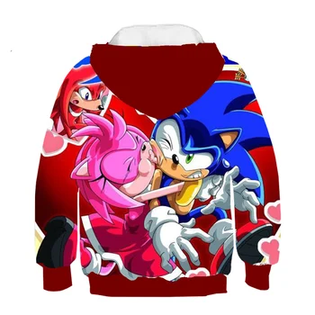 Bērnu Apģērbu 3D Sonic Ezis Drukāt Puiku Drēbes pelēkā vārna Rudens Karikatūra pelēkā vārna Pusaudžu Meiteņu Krekls Apģērbi