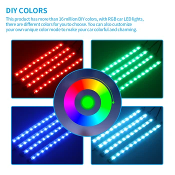 Auto LED Sloksnes Gaismas USB Bluetooth Atmosfēru Gaismas LED Auto Welcome Gaismas Multi-krāsu Mūzika Automašīnu Strip Gaismas Krāsains gaismas