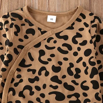 Pudcoco Jaundzimušais Zīdainis, Mazulis, Zēns, Meitene Leopard Apģērbu ar garām Piedurknēm T-krekls Top+Bikses garās Zeķes 2gab Pavasara Rudens Apģērbu Komplekts 0-12M