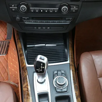 Matēts Sudrabs ABS Interjera Mouldings BMW X5 E70 2008-2013 Auto Centrs Konsoles Rāmja Apdare Kausa Turētāju Lentes Apdare