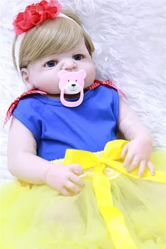 55cm Pilna Ķermeņa Silikona Atdzimis Bērnu Lelle, Rotaļlietas, Spilgti Baby-Atdzimis Princese Lelle Bērna Dzimšanas diena Ziemassvētku Dāvanu Meitenēm Brinquedos