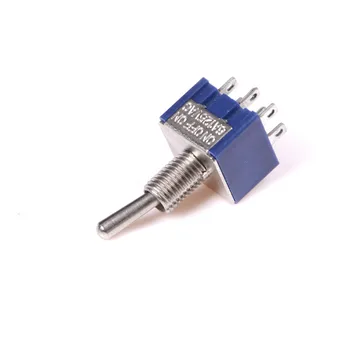 5gab/daudz Mini Pārslēgšanas Slēdzis SPDT 6A 125V AC/ 3A 250V AC Miniatūras tumblerus 3 pins On-Off-On-Onwith Rieksti un Dzīvokļus