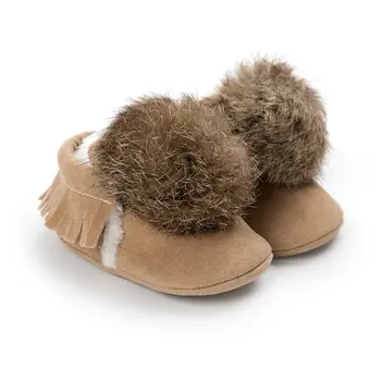 Ziemas kažokādu bumbu 0-1 gadi vīriešiem un sievietēm, bērnu apavi, 6-12 mēneši, plus samta silts mīksts apakšā anti-skid toddler kurpes