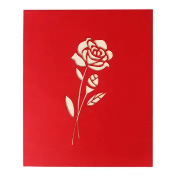 3D Puķu Dobi Popup Apsveikuma kartiņu Valentīna Apsveikuma kartiņu, Roku darbs Popup Kartes Popup Dāvanu Kartes
