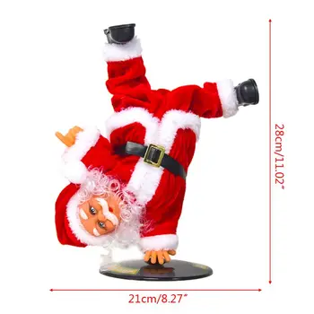 OOTDTY 1PC Ziemassvētku Rotājumi Otrādi Ielu Deju Santa Claus Elektriskie Mūzikas Rotaļlieta Bērniem Home Office Mini Rotājumi